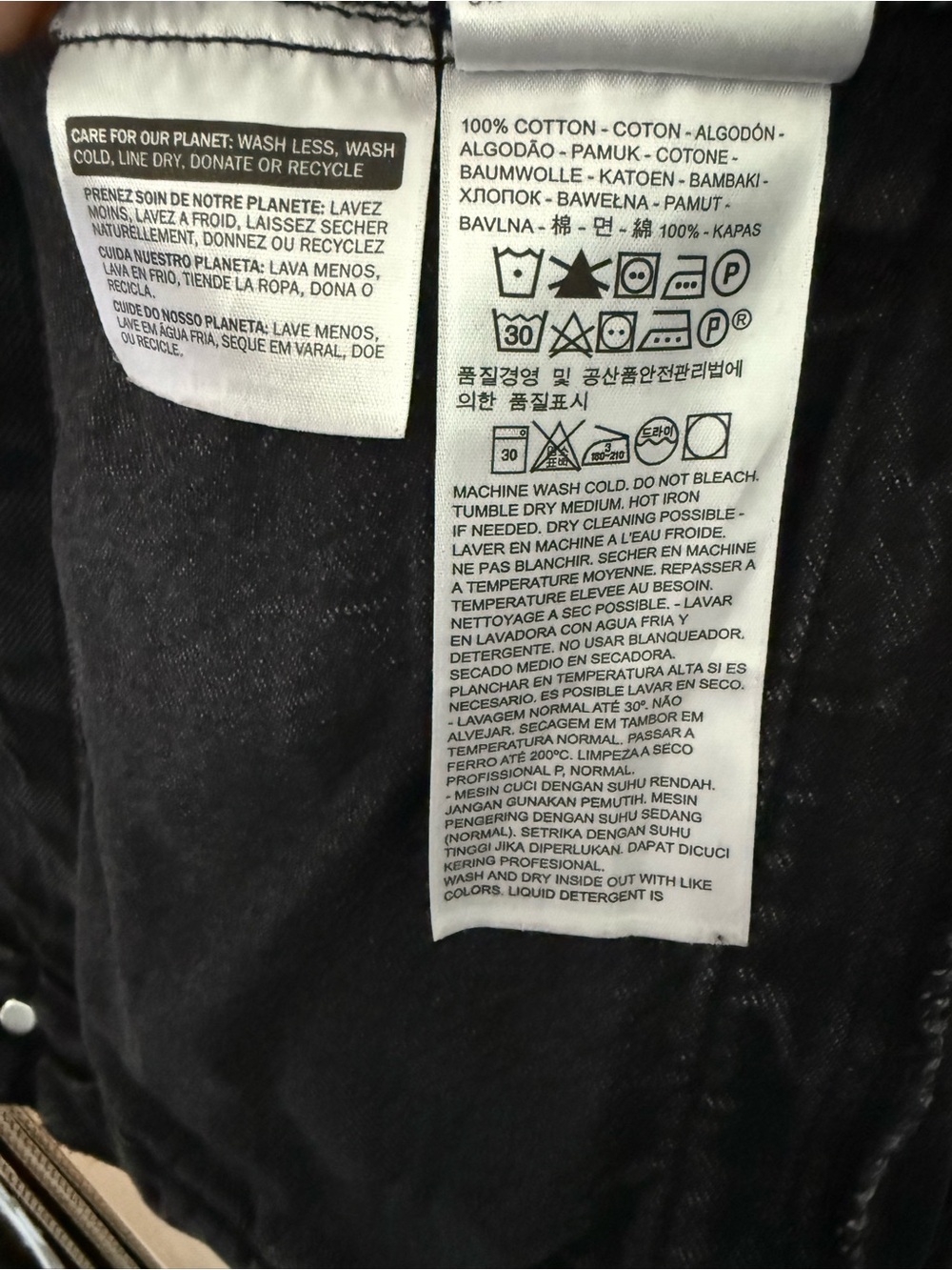 Levi’s Denim Vest - Men’s Small (Black Stone Wash) - Picture 4 of 4